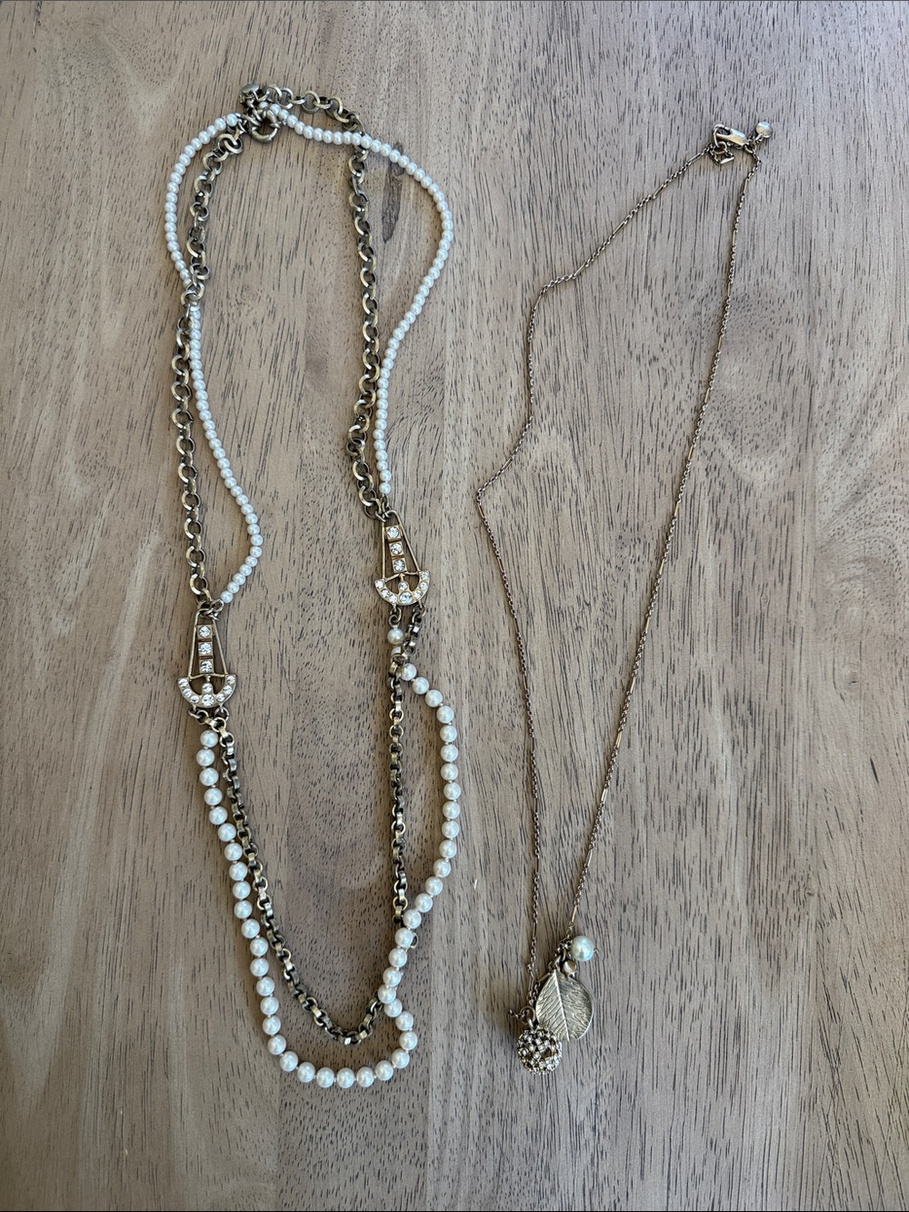 JCrew Gold-Tone Pearl Multi-Strand Necklace and Pendant Necklace - Women Jewelry